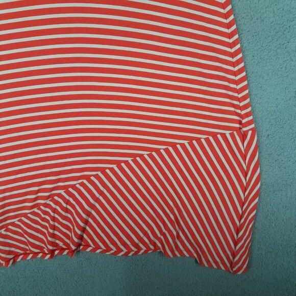 NEW Volcom Maxi Dress Women's Medium Orange White Striped Casual Stretch Tank - Picture 3 of 13